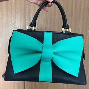 Betsey Johnson purse w/giant Teal Bow